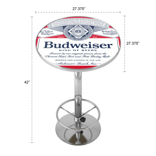 Trademark Global Budweiser Label Design Bar Table with Trademark Global Budweiser Label Design Bar Table with